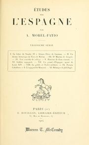Front cover of Études sur l'Espagne by Alfred Paul Victor Morel-Fatio