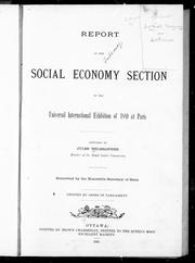 Cover of Report on the social economy section of the Universal International Exposition of 1889 at Paris by Jules Helbronner