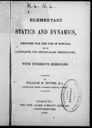 Cover of Elementary statics and dynamics by William H. Irvine
