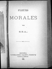 Cover of Fleurs morales by Soeurs de Sainte-Anne.