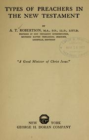Front cover of Types of preachers in the New Testament by Archibald Thomas Robertson