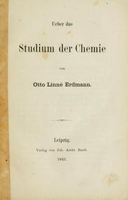 Front cover of Ueber das Studium der Chemie by Otto Linné Erdmann