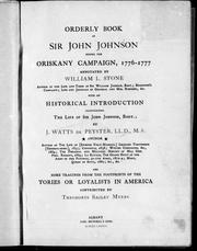 Front cover of Orderly book of Sir John Johnson during the Oriskany campaign, 1776-1777 by Sir John Johnson, 2nd Baronet of New York