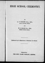 Cover of High school chemistry by Knight, A. P.