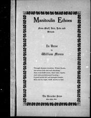 Front cover of Manitoulin echoes from bluff, dale, lake and stream by Munro, William Missionary
