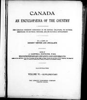 Cover of Canada, an encyclopaedia of the country by J. Castell Hopkins