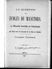 Front cover of La question des écoles du Manitoba by Philippe Landry