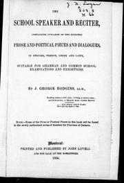 Cover of The school speaker and reciter by J. George Hodgins