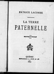 Front cover of La terre paternelle by Patrice Lacombe