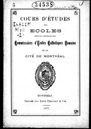Front cover of Cours d'études des écoles sous le contrôle des Commissaires d'écoles catholiques romains de la cité de Montréal by Bureau des commissaires d'écoles catholiques romains de Montréal.