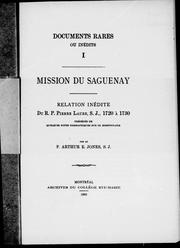 Front cover of Mission du Saguenay by Pierre Laure