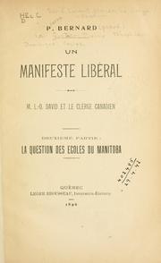 Front cover of Un manifeste libéral by Pierre Théophile Dominique Ceslas [Gonthier