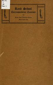 Front cover of The human element in economics by Rand School of Social Science. Correspondence Dept.