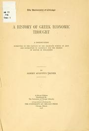 Cover of A history of Greek economic thought .. by Albert Augustus Trever