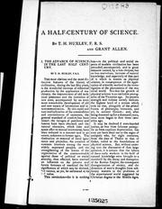 Front cover of A half-century of science by Thomas Henry Huxley