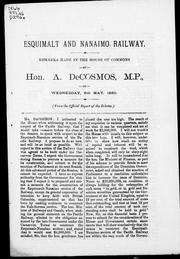 Front cover of Esquimalt and Nanaimo railway by Amor DeCosmos