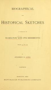 Front cover of Biographical and historical sketches by Stephen Decatur Cone