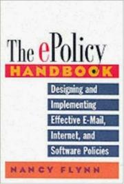 Cover of The e-policy handbook by Nancy Flynn