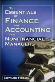 Front cover of The essentials of finance and accounting for nonfinancial managers by Edward Fields