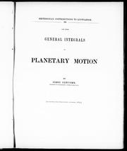 Front cover of On the general integrals of planetary motion by Simon Newcomb