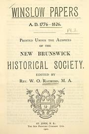 Front cover of Winslow papers, A.D. 1776-1826 by W. O. Raymond