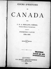 Front cover of Cours d'histoire du Canada by Jean-B.-A Ferland
