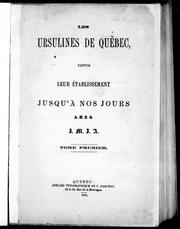 Front cover of Les Ursulines de Québec by Sainte-Marie mère
