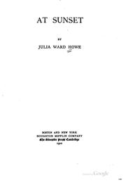 Cover of At sunset by Julia Ward Howe