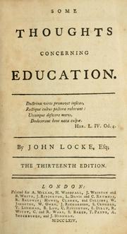 Front cover of Some thoughts concerning education by John Locke