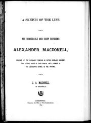 Front cover of A sketch of the life of the Honourable and Right Reverend Alexander Macdonell by J. A. Macdonell