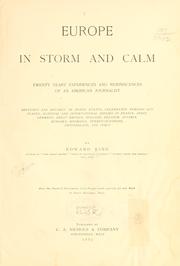Front cover of Europe in storm and calm by King, Edward