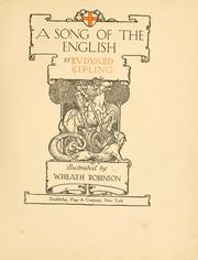 Front cover of A  song of the English by Rudyard Kipling