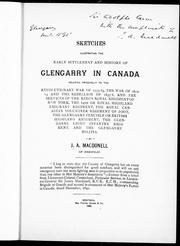 Front cover of Sketches illustrating the early settlement and history of Glengarry in Canada by J. A. Macdonell