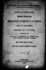 Front cover of Fur-seal, sea otter, and salmon fisheries by Unknown