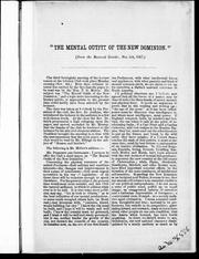 Cover of The mental outfit of the new Dominion by Thomas D'Arcy M'Gee