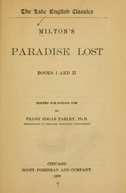 Front cover of Milton's Paradise lost; books I and II by John Milton