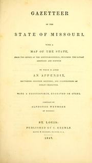 Front cover of Gazetteer of the state of Missouri by Alphonso Wetmore