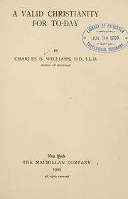 Front cover of A valid Christianity for to-day by Williams, Charles David bp.