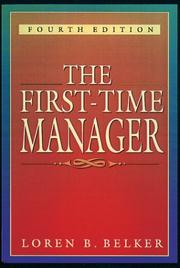 Cover of The first-time manager by Loren B. Belker