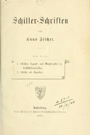 Front cover of Schiller-Schriften by Kuno Fischer
