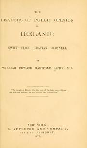 Cover of The leaders of public opinion in Ireland by William Edward Hartpole Lecky