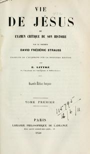 Cover of Vie de Jésus by David Friedrich Strauss