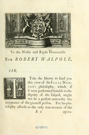 Cover of A view of Sir Isaac Newton's philosophy by Pemberton, Henry