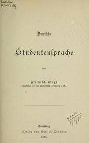 Front cover of Deutsche Studentensprache by Friedrich Kluge