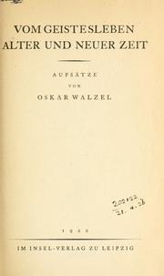 Cover of Vom Geistesleben alter und neuer Zeit by Oskar Franz Walzel