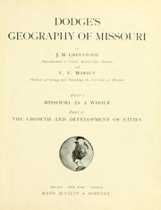 Front cover of Dodges' geography of Missouri by James Mickleborough Greenwood