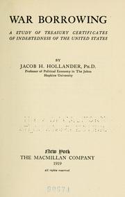 Cover of War borrowing by Jacob Harry Hollander