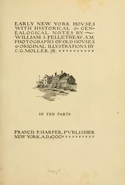 Front cover of Early New York houses by William S. Pelletreau
