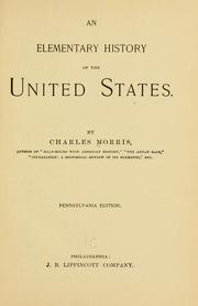 Front cover of An elementary history of the United States by Charles Morris