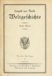 Cover of Weltgeschichte by Leopold von Ranke